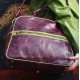  Jackie Tote Sports Purple & Green Leather